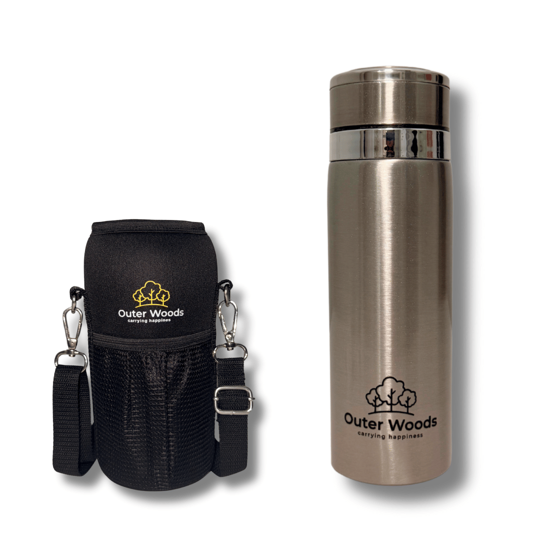     			Outer Woods Thermos Flask 800ml Silver Steel Flask ( 800 ml )