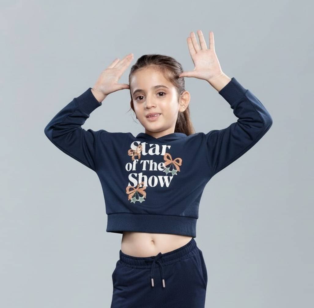     			PLUM TREE Pack of 1 Girls Cotton Sweatshirt ( Navy )