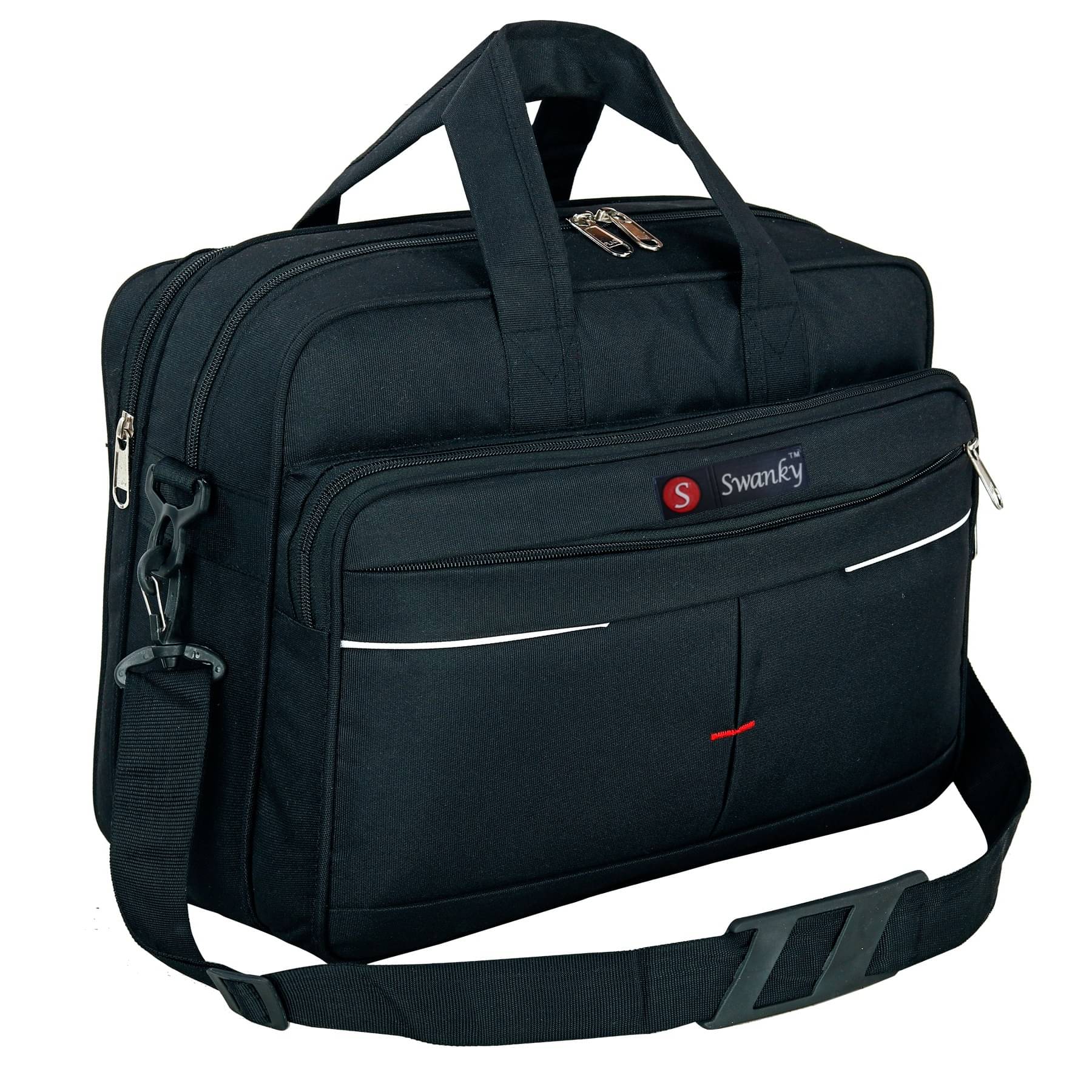     			Swanky Black Solid Messenger Bag