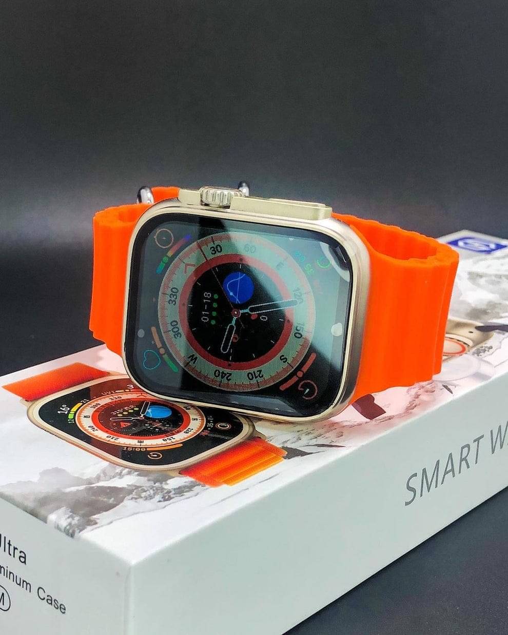     			T800 Ultra Super Amoled HD Smartwatch Orange Belt
