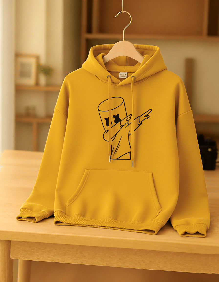     			Try This Cotton Blend Hooded Men's Sweatshirt - Yellow ( Pack of 1 )