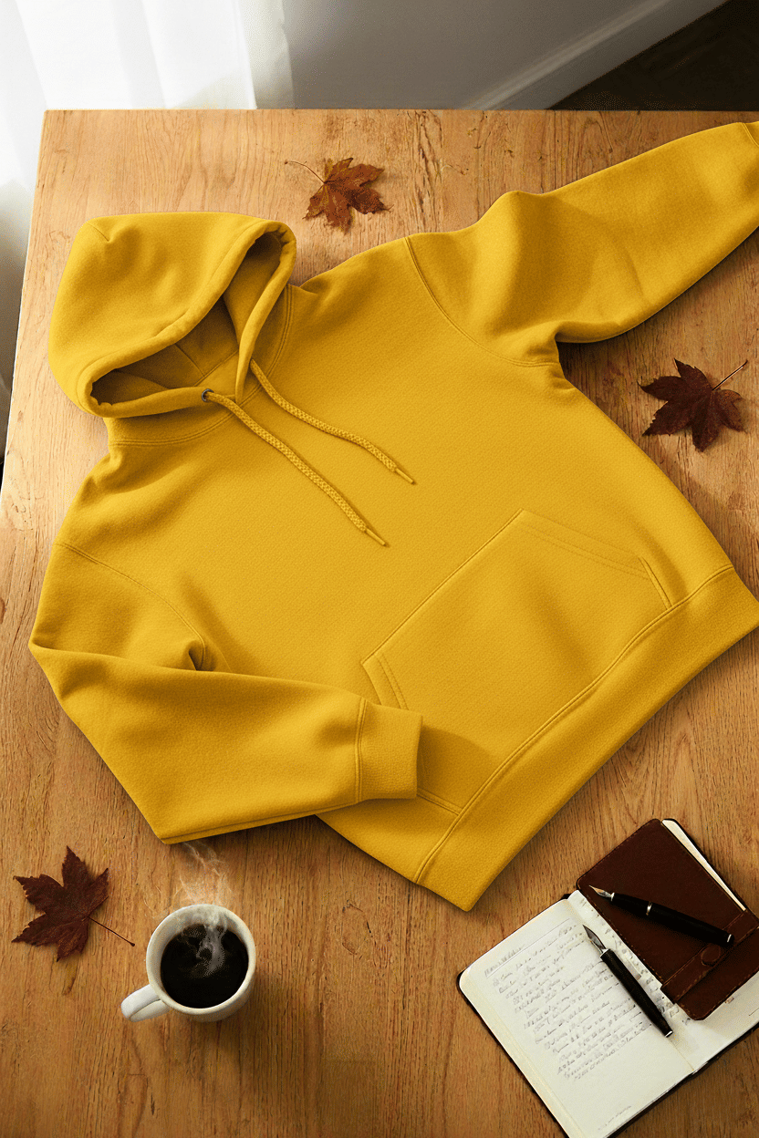     			Try This Cotton Blend Hooded Men's Sweatshirt - Yellow ( Pack of 1 )
