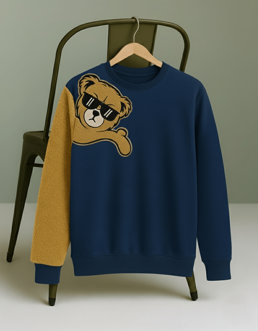     			Try This Cotton Blend Round Neck Men's Sweatshirt - Blue ( Pack of 1 )