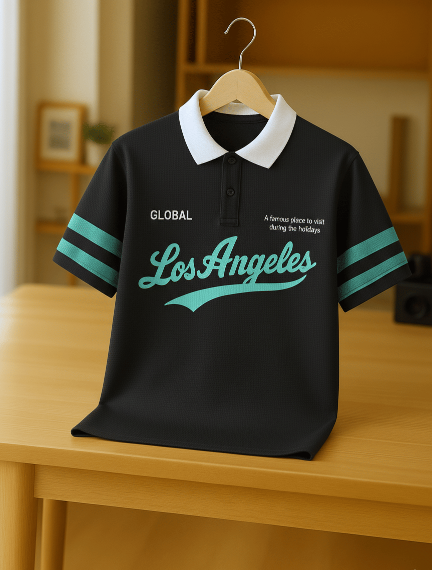     			Try This Men Cotton Blend Regular Fit Colorblock Polo T Shirt ( Black )