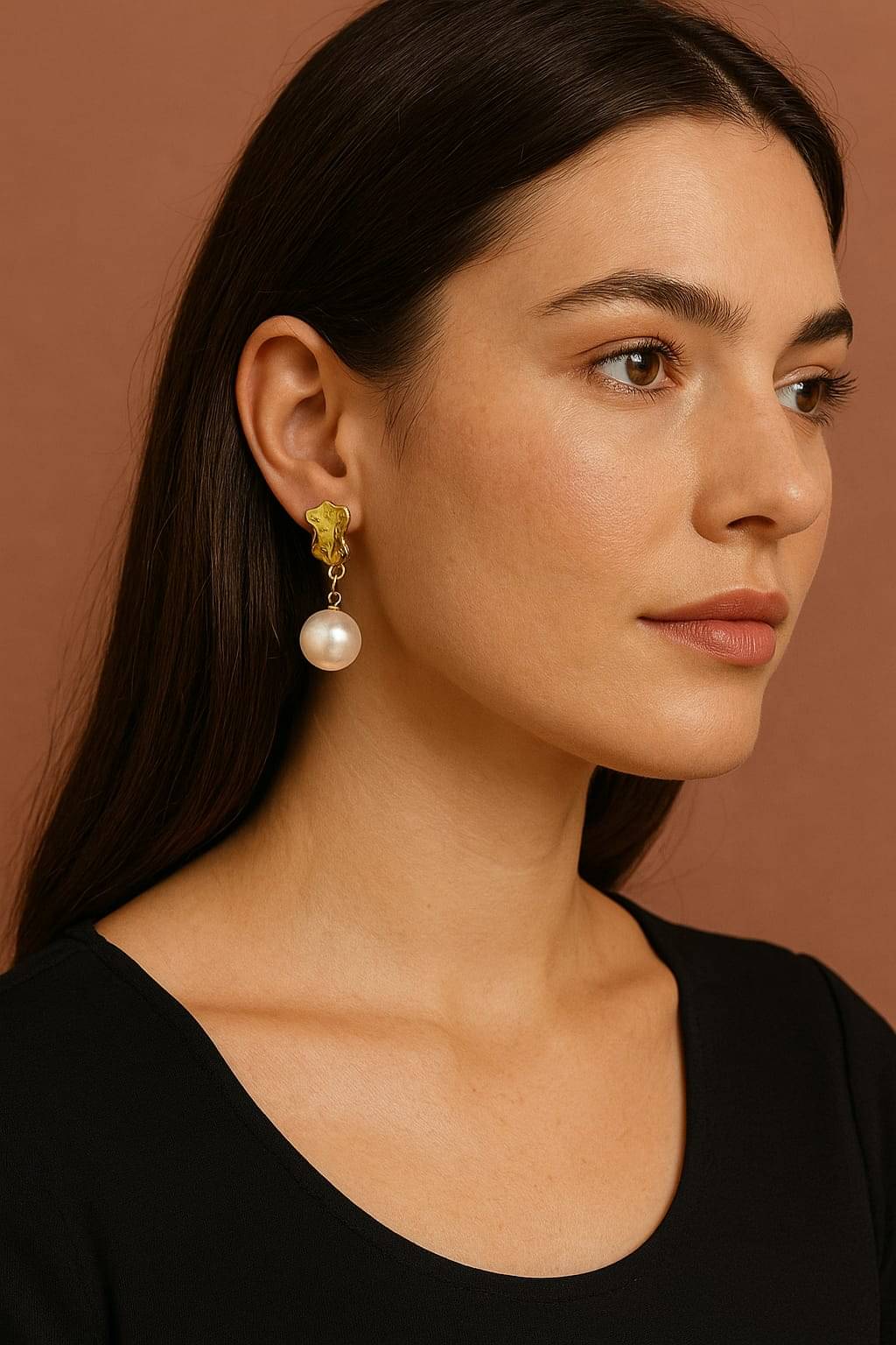     			VELVET PETALS Golden Stud Earrings ( Pack of 2 )