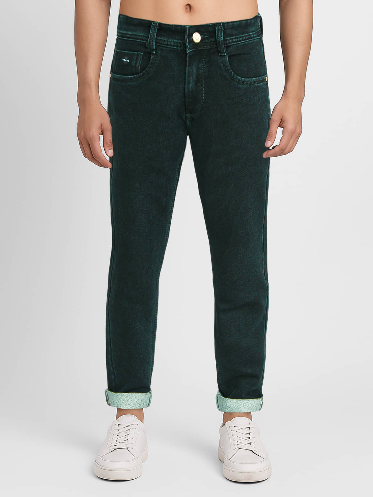 plounge Slim Fit Clean Look Men's Jeans - Green ( Pack of 1 )     			plounge Slim Fit Clean Look Men's Jeans - Green ( Pack of 1 )