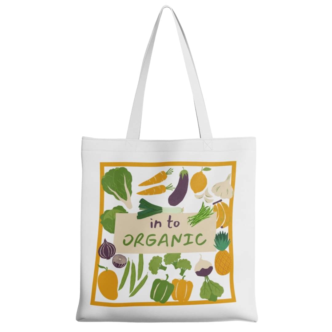     			scrunstore Tote Bag Canvas Set of 1 ( White )