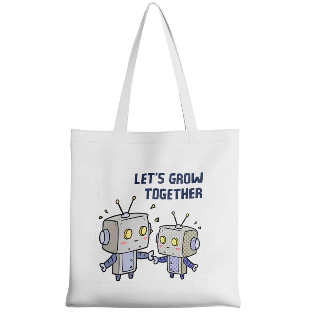     			scrunstore Tote Bag Canvas Set of 1 ( White )