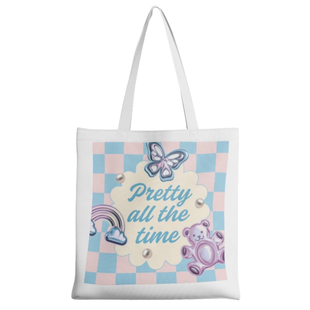     			stlyeward Tote Bag Canvas Set of 1 ( White )