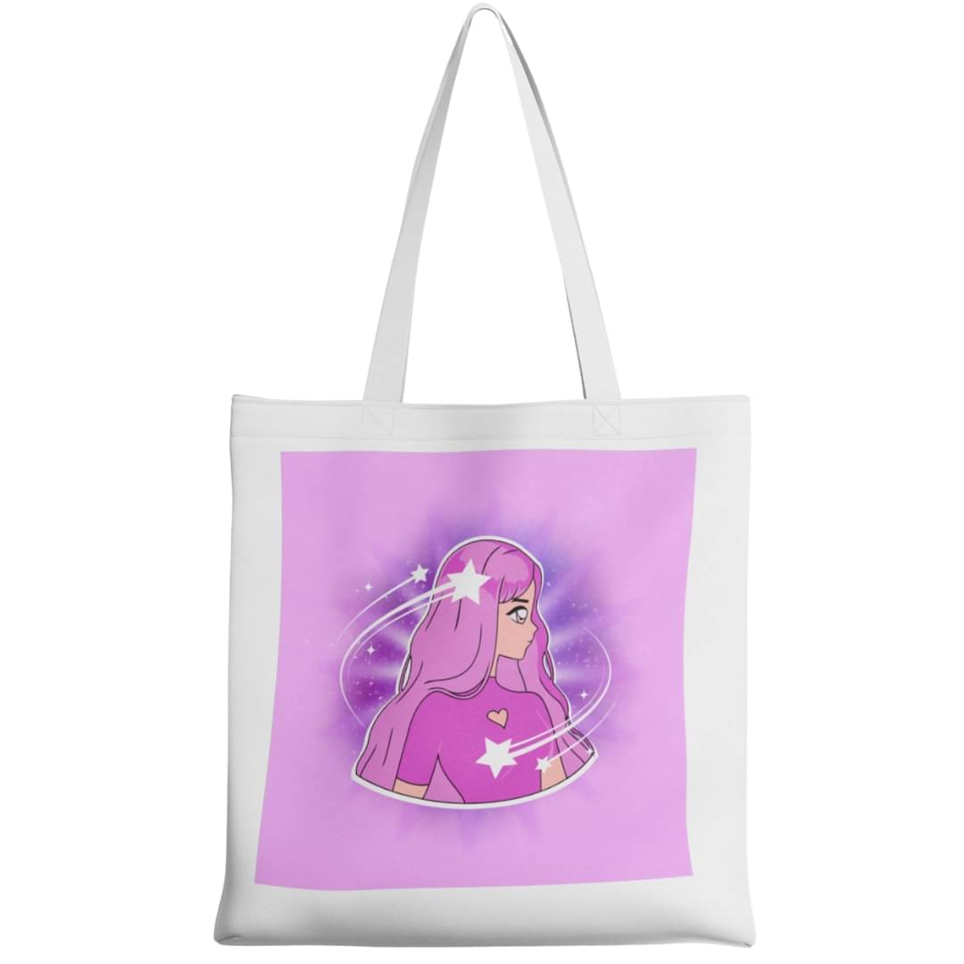     			stlyeward Tote Bag Canvas Set of 1 ( White )