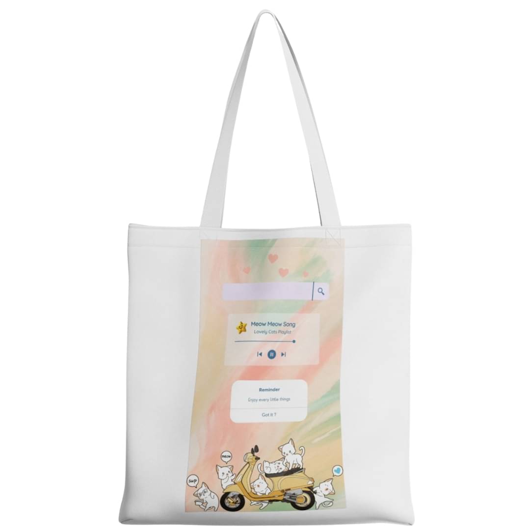     			stlyeward Tote Bag Canvas Set of 1 ( White )