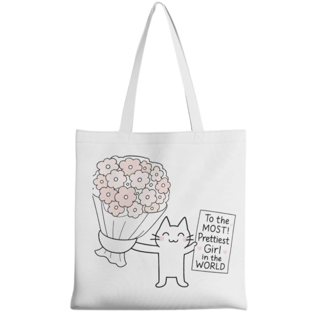     			stlyeward Tote Bag Canvas Set of 1 ( White )