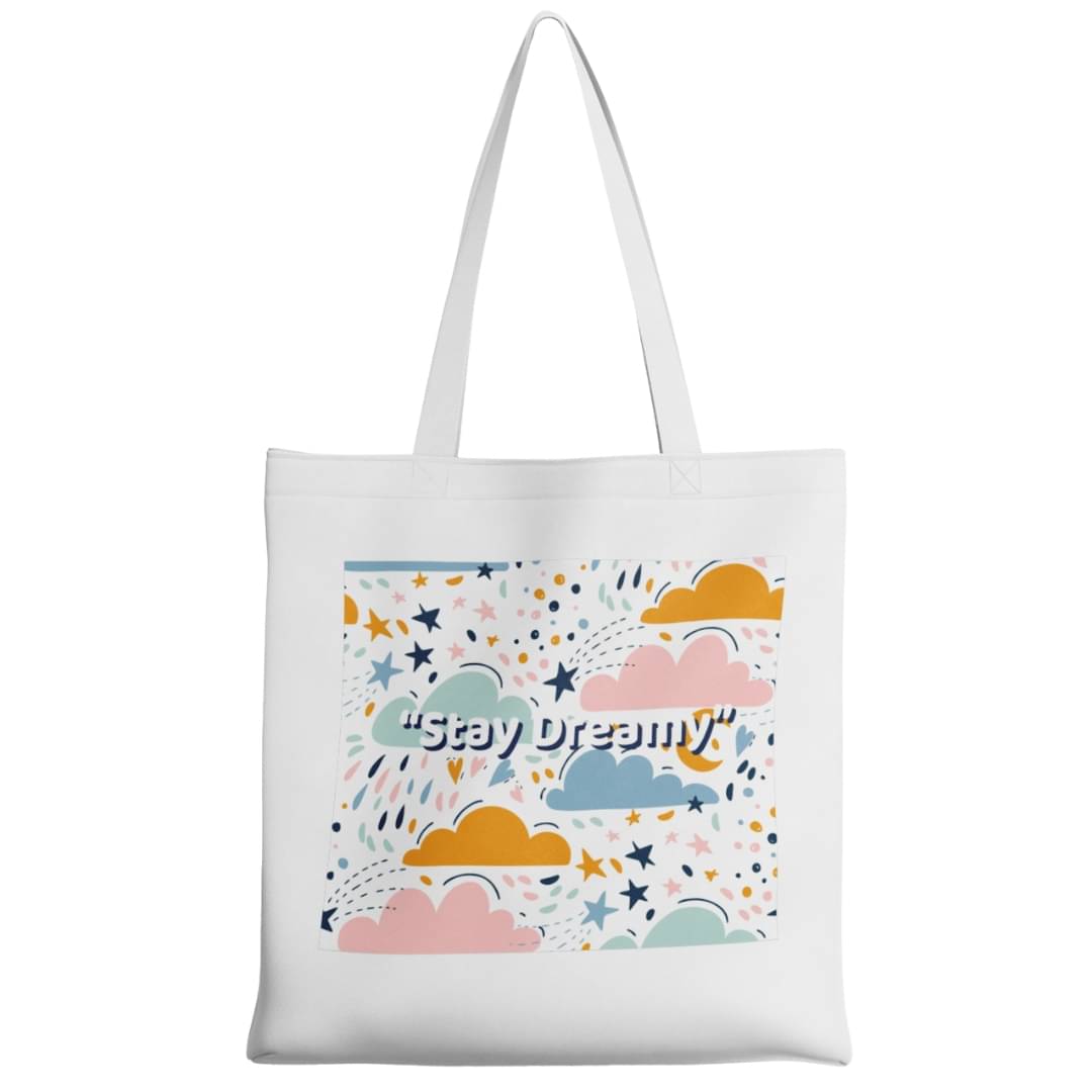     			stlyeward Tote Bag Canvas Set of 1 ( White )