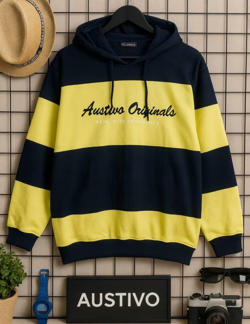 AUSTIVO Cotton Blend Hooded Men's Sweatshirt - Green ( Pack of 1 )