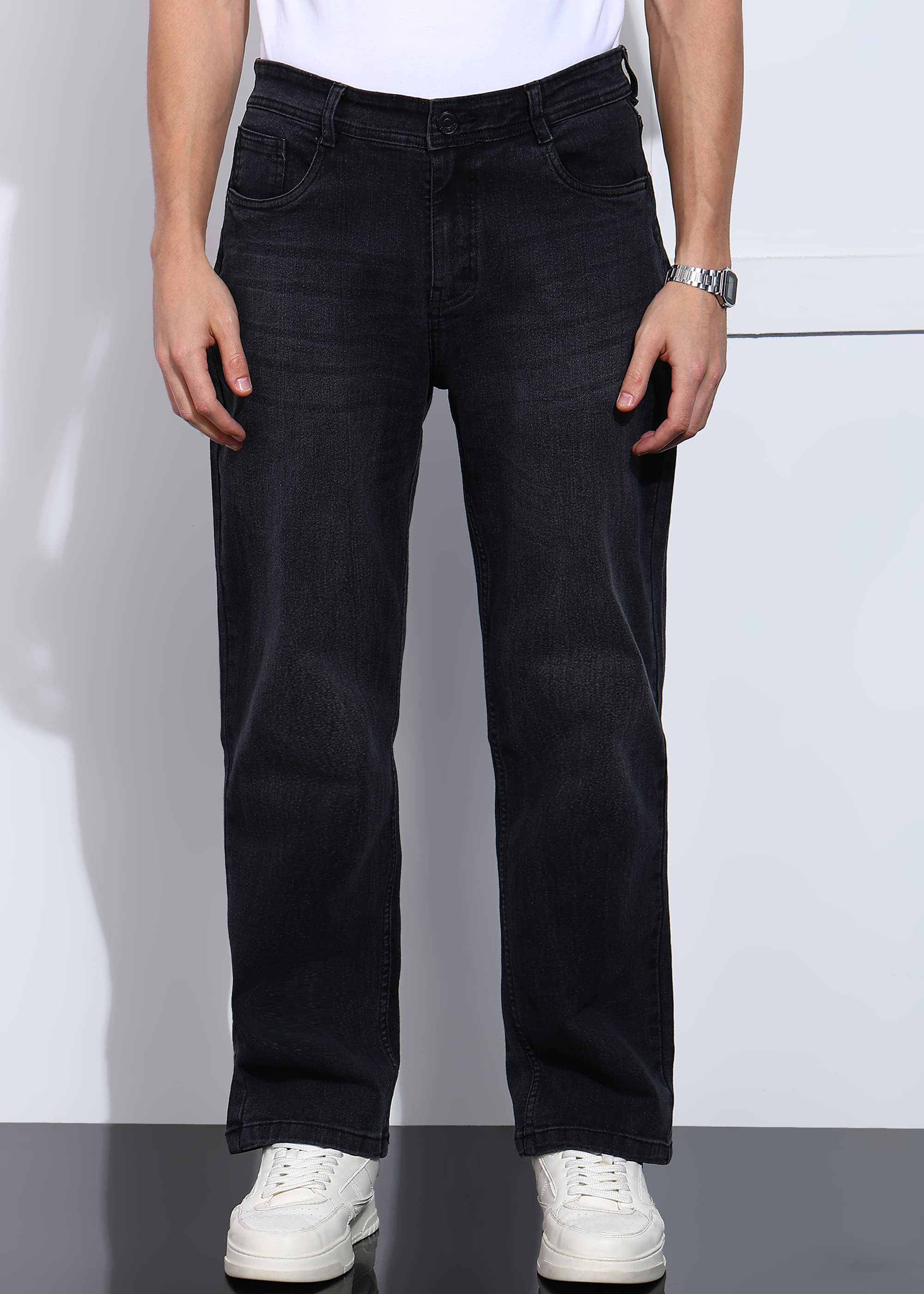     			Aflash Regular Fit Clean Look Men's Jeans - Dark Grey ( Pack of 1 )