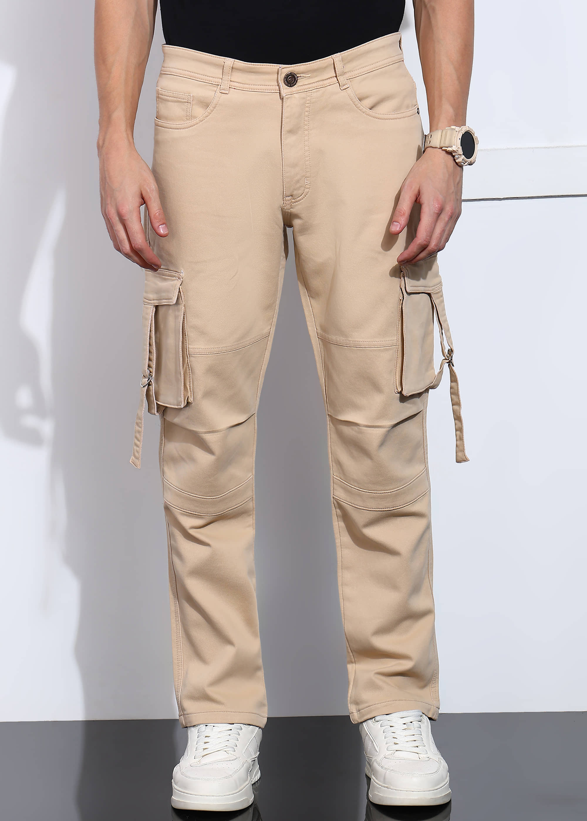 Aflash Men's Jeans - Beige ( Pack of 1 ) - Jeans | Buy online on ZillyBuy