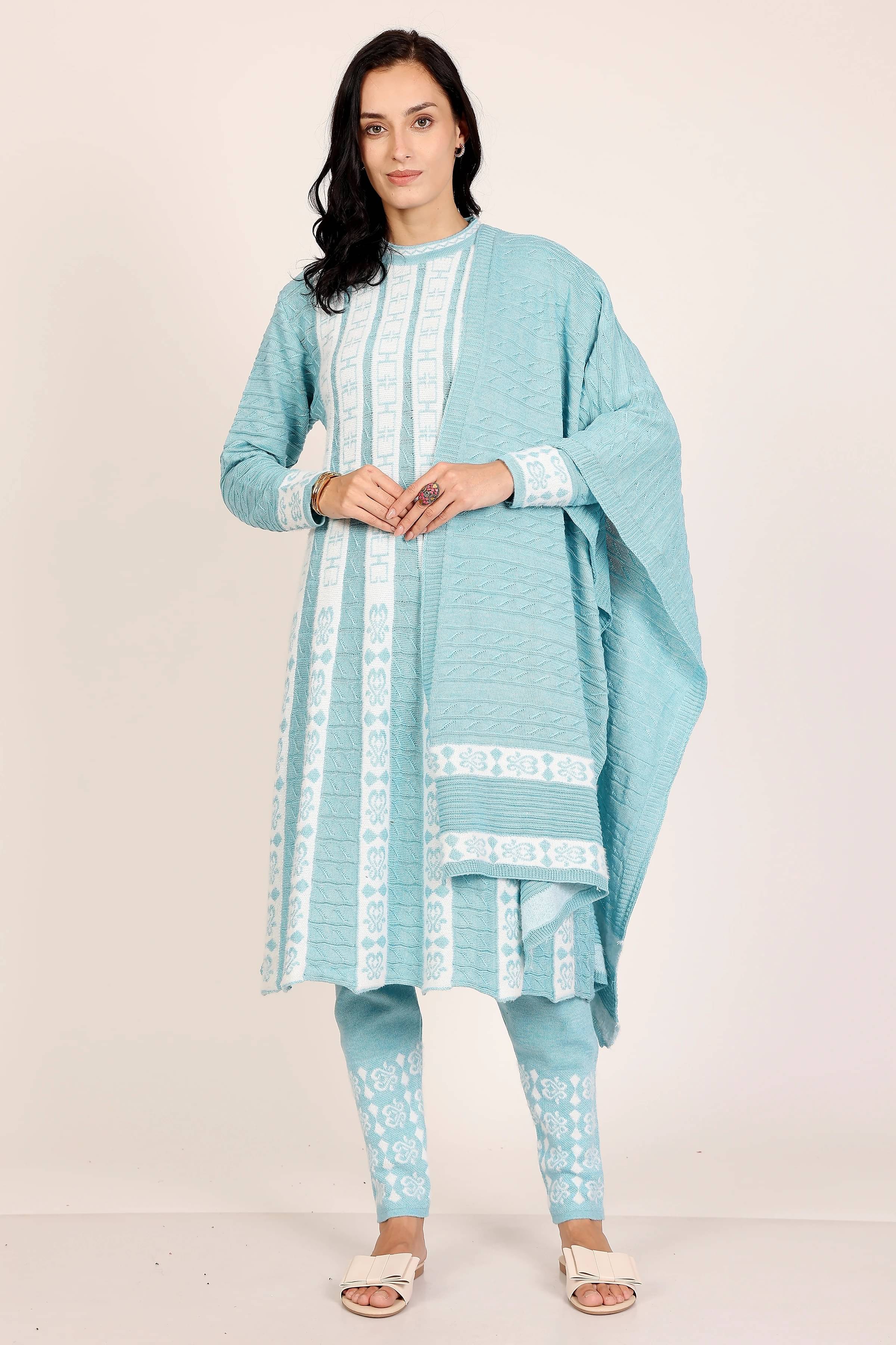     			BLUSHH COLLECTION Women Woollen Printed Straight Kurti With Pants ( Multicolor 4 )