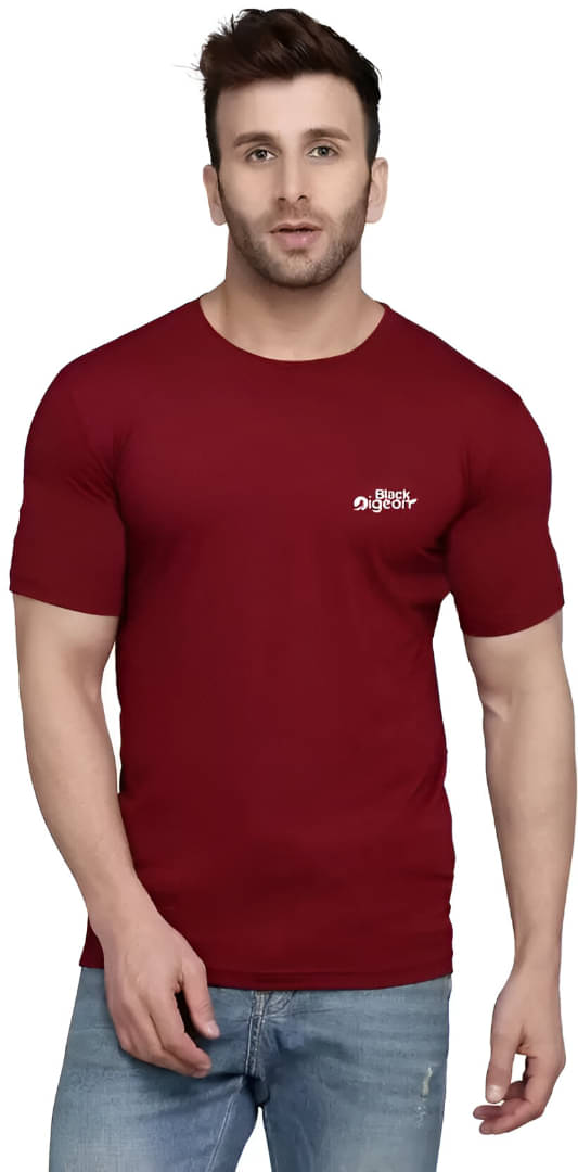 Black Pigeon Men Cotton Regular Fit Solid T-Shirt ( Maroon )     			Black Pigeon Men Cotton Regular Fit Solid T-Shirt ( Maroon )