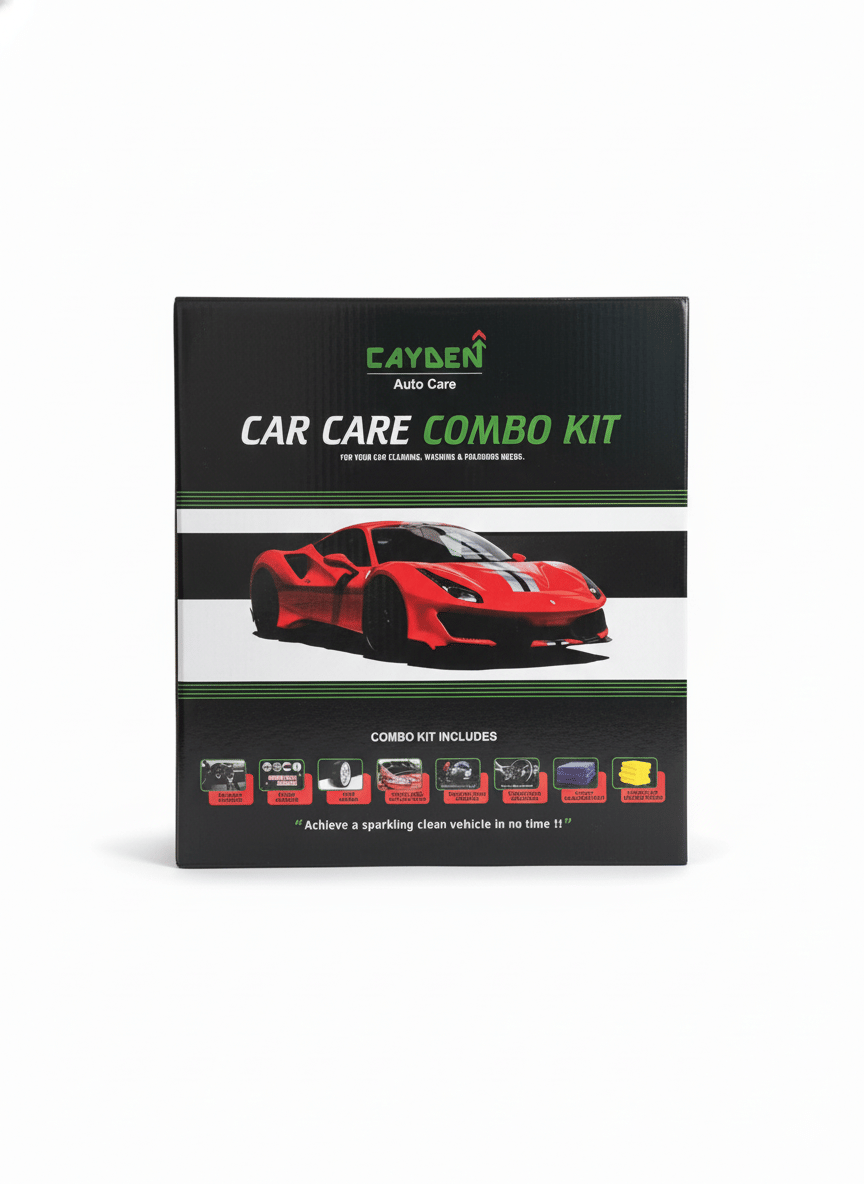     			CAYDEN - Car Care Combo Kit | Interior Cleaner, Dashboard Polish, Car Shampoo, Wax, Tyre Shine, Microfiber, Sponge Combo, Pack of 13