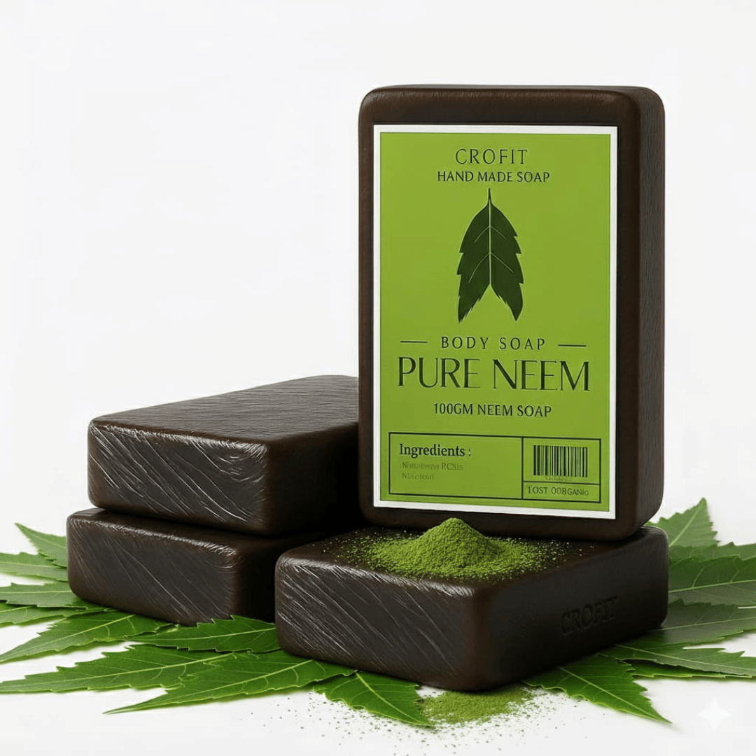 CROFIT Antibacterial Pure Neem Handmade Bath Soap Soap for All Skin Type ( Pack of 4 )     			CROFIT Antibacterial Pure Neem Handmade Bath Soap Soap for All Skin Type ( Pack of 4 )