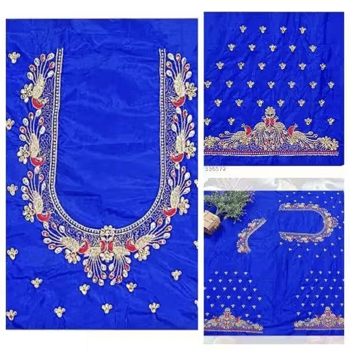     			Chandrika Fashion1 Art Silk Unstitched Round Neck Women's Blouse ( Blue )