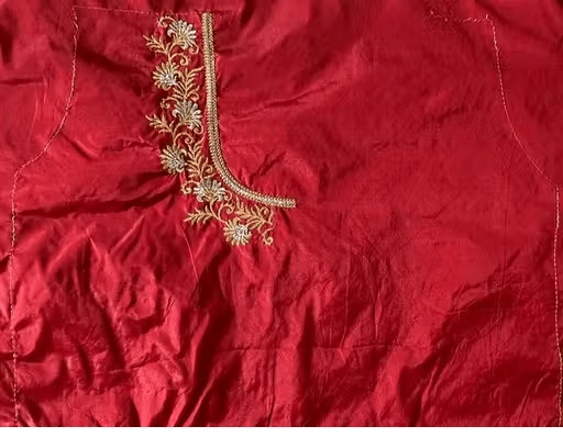 Chandrika Fashion1 Art Silk Unstitched Round Neck Women's Blouse ( Maroon ) Chandrika Fashion1 Art Silk Unstitched Round Neck Women's Blouse ( Maroon )