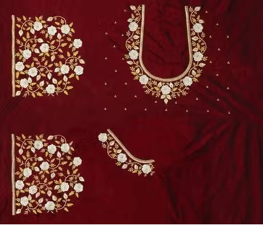 Chandrika Fashion1 Art Silk Unstitched Round Neck Women's Blouse ( Maroon )     			Chandrika Fashion1 Art Silk Unstitched Round Neck Women's Blouse ( Maroon )