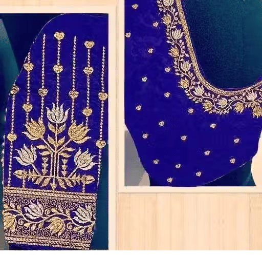 Chandrika Fashion1 Art Silk Unstitched Round Neck Women's Blouse ( Blue ) Chandrika Fashion1 Art Silk Unstitched Round Neck Women's Blouse ( Blue )