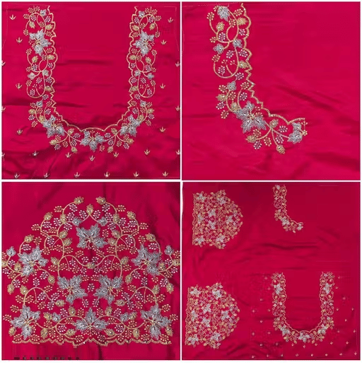 Chandrika Fashion1 Art Silk Unstitched Round Neck Women's Blouse ( Pink )     			Chandrika Fashion1 Art Silk Unstitched Round Neck Women's Blouse ( Pink )