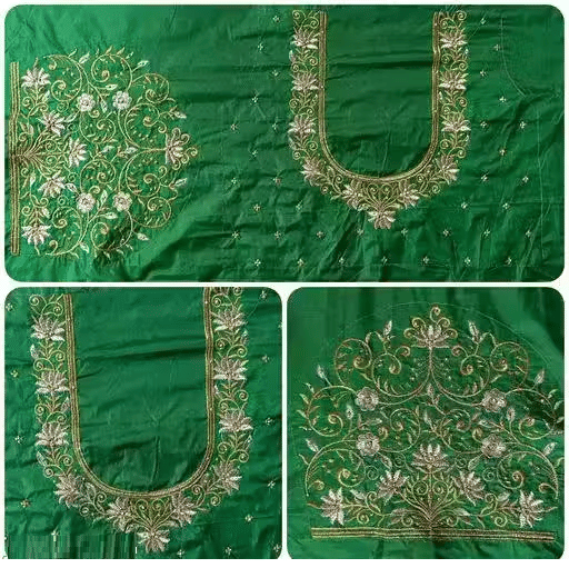     			Chandrika Fashion1 Art Silk Unstitched Round Neck Women's Blouse ( Green )