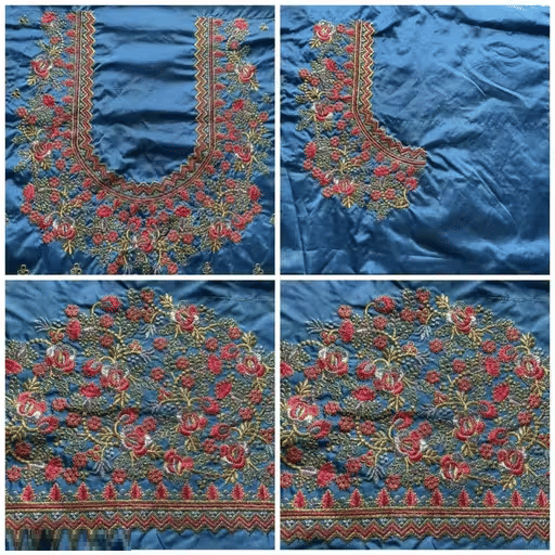 Chandrika Fashion1 Art Silk Unstitched Round Neck Women's Blouse ( Teal ) Chandrika Fashion1 Art Silk Unstitched Round Neck Women's Blouse ( Teal )