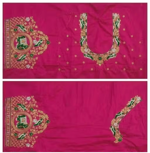 Chandrika Fashion1 Art Silk Unstitched Round Neck Women's Blouse ( Pink )     			Chandrika Fashion1 Art Silk Unstitched Round Neck Women's Blouse ( Pink )