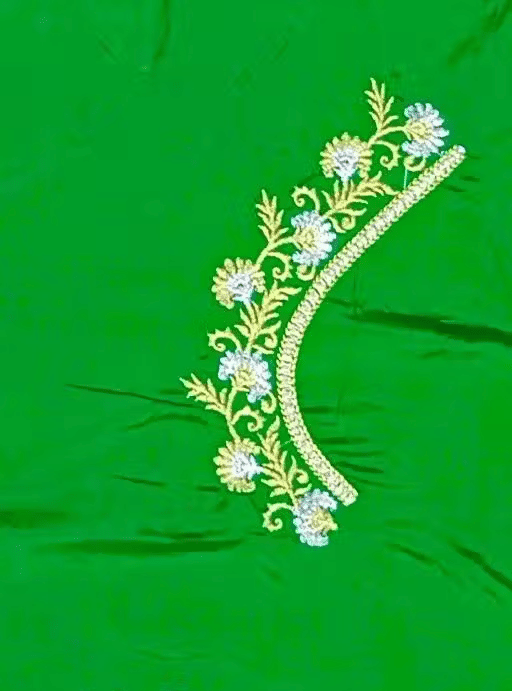     			Chandrika Fashion1 Art Silk Unstitched Round Neck Women's Blouse ( Green )