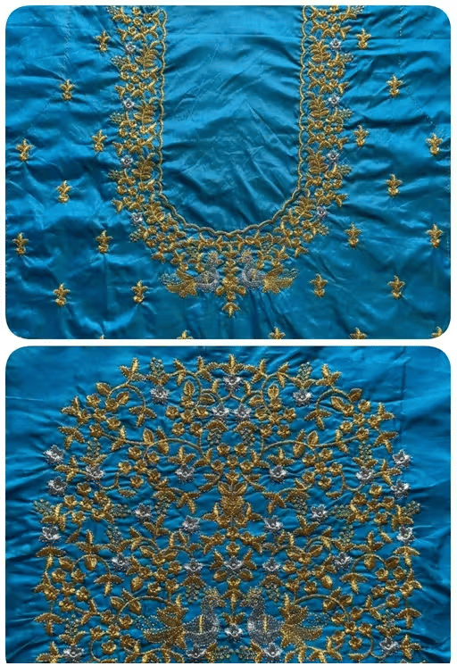 Chandrika Fashion1 Art Silk Unstitched Round Neck Women's Blouse ( Blue )     			Chandrika Fashion1 Art Silk Unstitched Round Neck Women's Blouse ( Blue )