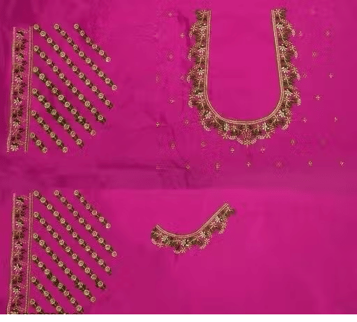 Chandrika Fashion1 Art Silk Unstitched Round Neck Women's Blouse ( Pink ) Chandrika Fashion1 Art Silk Unstitched Round Neck Women's Blouse ( Pink )