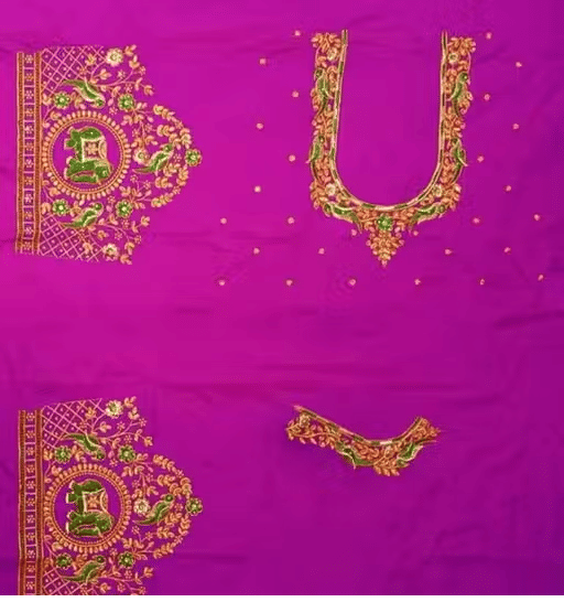 Chandrika Fashion1 Art Silk Unstitched Round Neck Women's Blouse ( Purple ) Chandrika Fashion1 Art Silk Unstitched Round Neck Women's Blouse ( Purple )