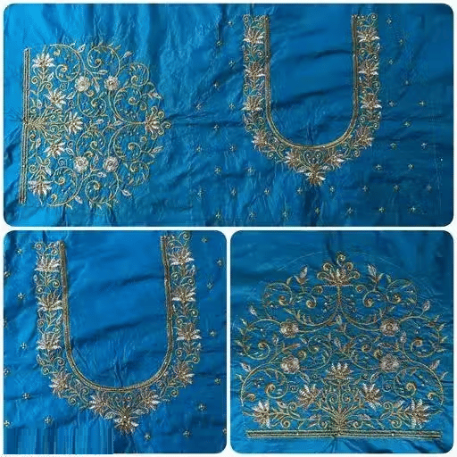 Chandrika Fashion1 Art Silk Unstitched Round Neck Women's Blouse ( Blue ) Chandrika Fashion1 Art Silk Unstitched Round Neck Women's Blouse ( Blue )