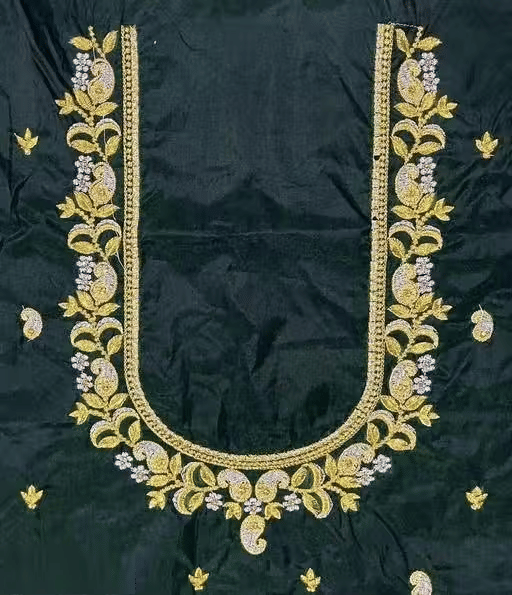 Chandrika Fashion1 Art Silk Unstitched Round Neck Women's Blouse ( Black )     			Chandrika Fashion1 Art Silk Unstitched Round Neck Women's Blouse ( Black )