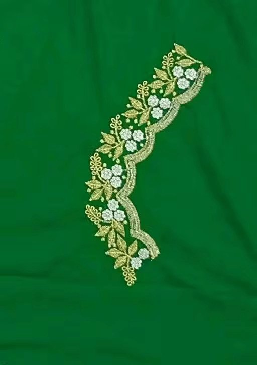 Chandrika Fashion1 Art Silk Unstitched Round Neck Women's Blouse ( Green ) Chandrika Fashion1 Art Silk Unstitched Round Neck Women's Blouse ( Green )