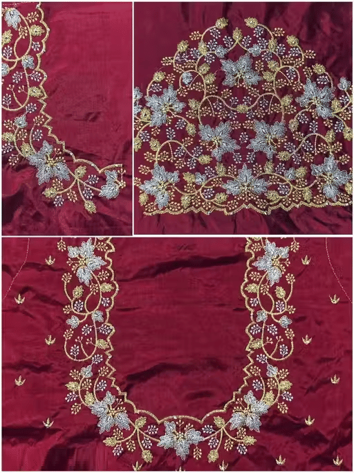 Chandrika Fashion1 Art Silk Unstitched Round Neck Women's Blouse ( Maroon ) Chandrika Fashion1 Art Silk Unstitched Round Neck Women's Blouse ( Maroon )