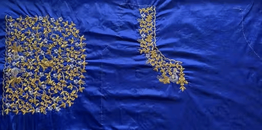 Chandrika Fashion1 Art Silk Unstitched Round Neck Women's Blouse ( Navy )     			Chandrika Fashion1 Art Silk Unstitched Round Neck Women's Blouse ( Navy )