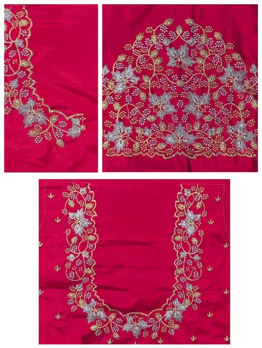 Chandrika Fashion1 Art Silk Unstitched Round Neck Women's Blouse ( Pink )     			Chandrika Fashion1 Art Silk Unstitched Round Neck Women's Blouse ( Pink )