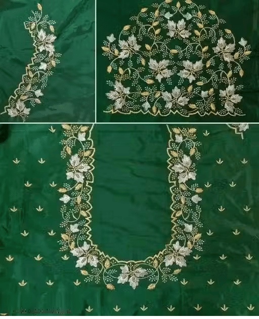     			Chandrika Fashion1 Art Silk Unstitched Round Neck Women's Blouse ( Green )