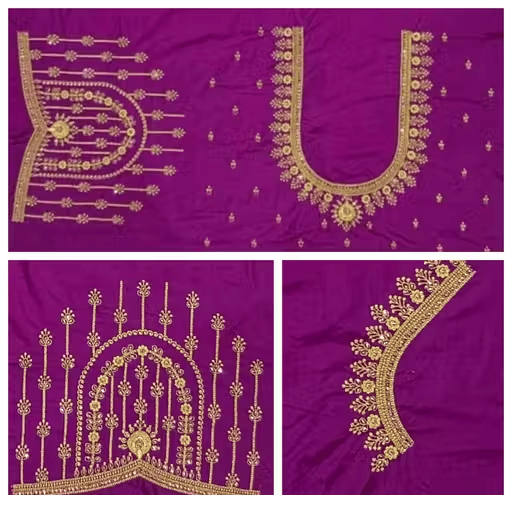 Chandrika Fashion1 Art Silk Unstitched Round Neck Women's Blouse ( Purple )     			Chandrika Fashion1 Art Silk Unstitched Round Neck Women's Blouse ( Purple )