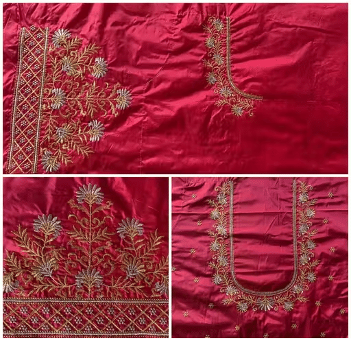 Chandrika Fashion1 Art Silk Unstitched Round Neck Women's Blouse ( Pink ) Chandrika Fashion1 Art Silk Unstitched Round Neck Women's Blouse ( Pink )