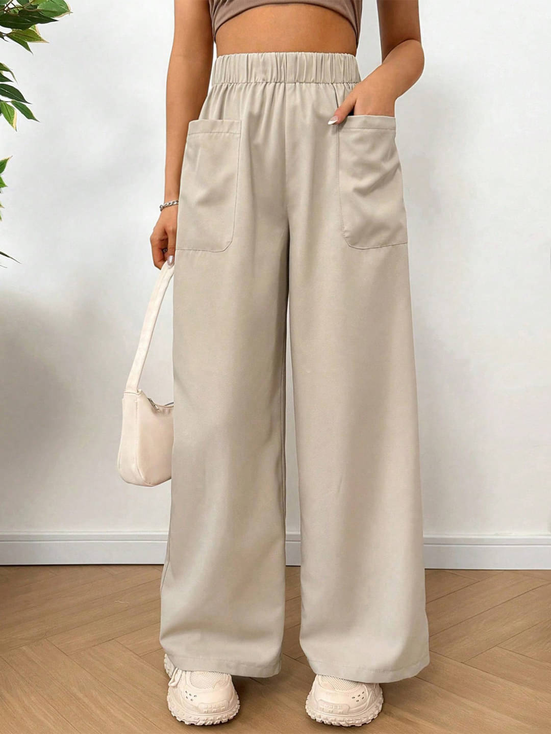     			DE TRENDZ Women Cotton Casual Trousers ( Beige )