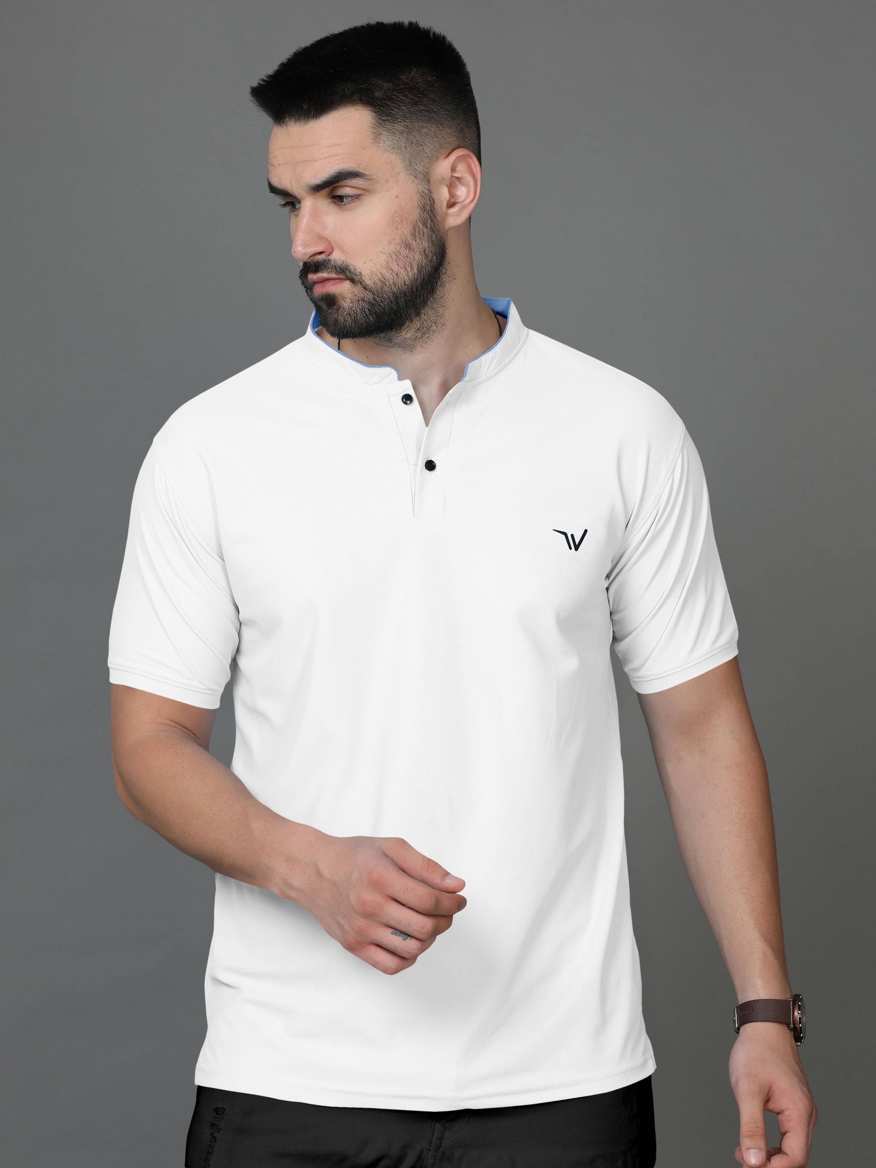     			Fabzy Men Cotton Blend Regular Fit Solid T-Shirt ( White )