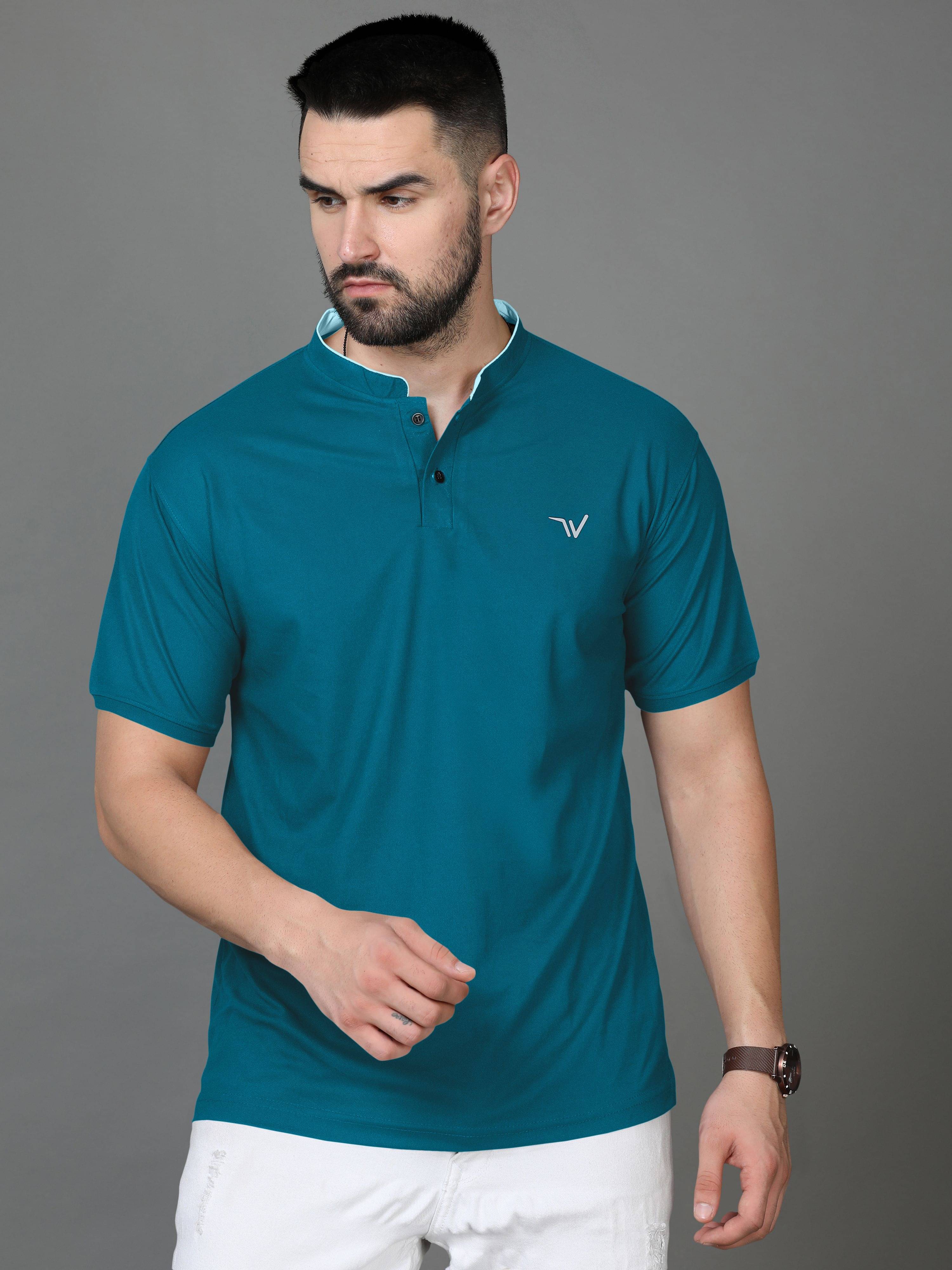     			Fabzy Men Cotton Blend Regular Fit Solid T-Shirt ( Navy Blue )