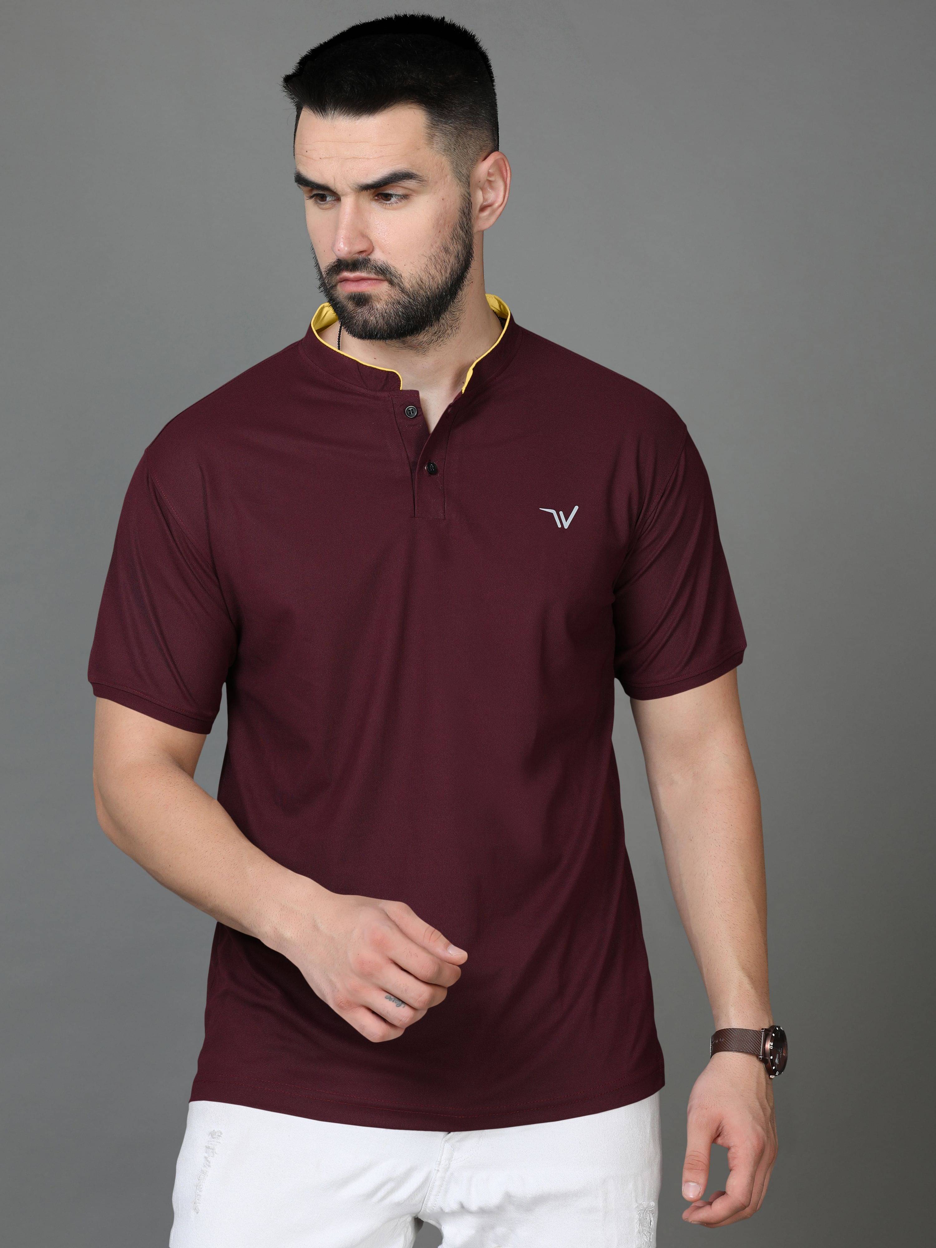 Fabzy Men Cotton Blend Regular Fit Solid T-Shirt ( Maroon ) Fabzy Men Cotton Blend Regular Fit Solid T-Shirt ( Maroon )
