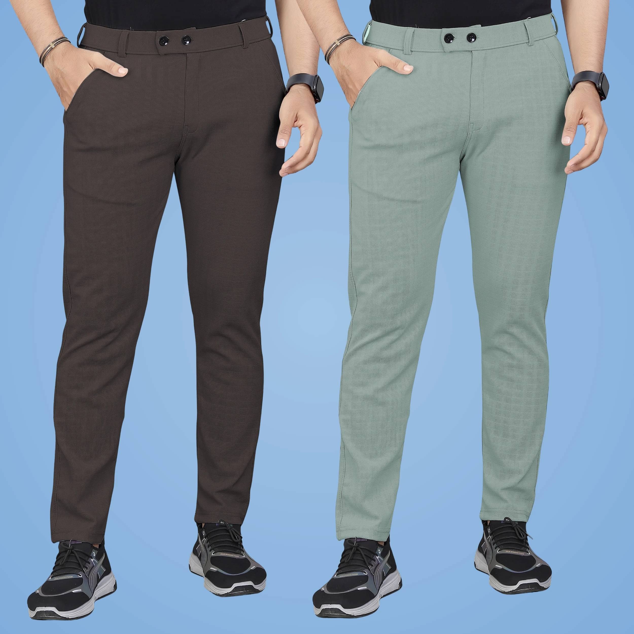     			GIBBONTE Regular Men's Trouser - Multicolor 5 ( Pack of 2 )